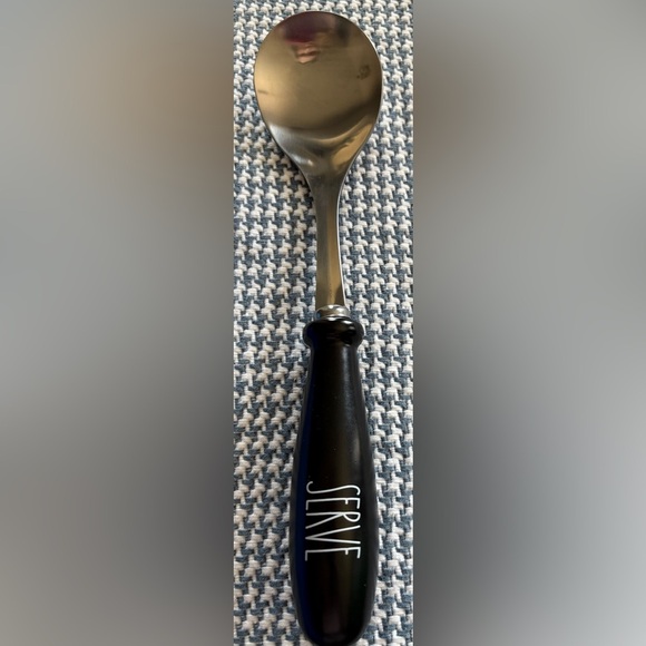 Rae Dunn Black Serve Spoon with Silver Head - Picture 1 of 3